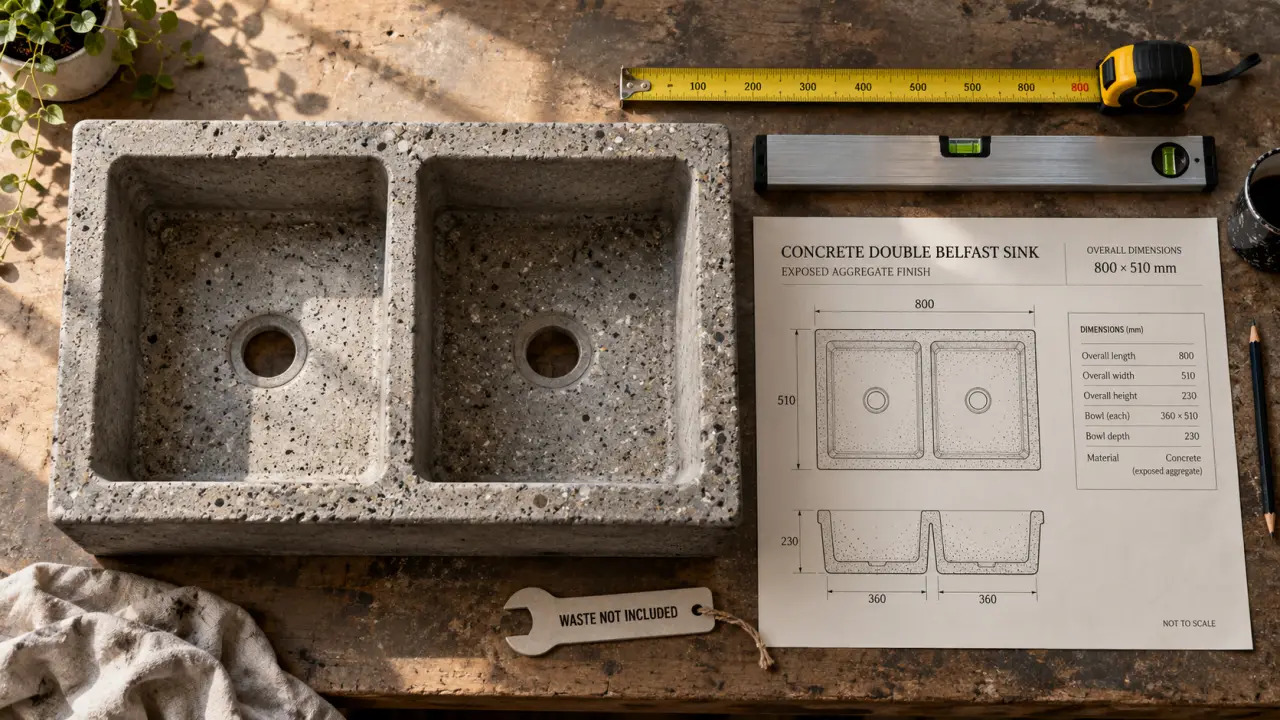 Belfast sink Ireland concrete sink—check 66 kg before ordering