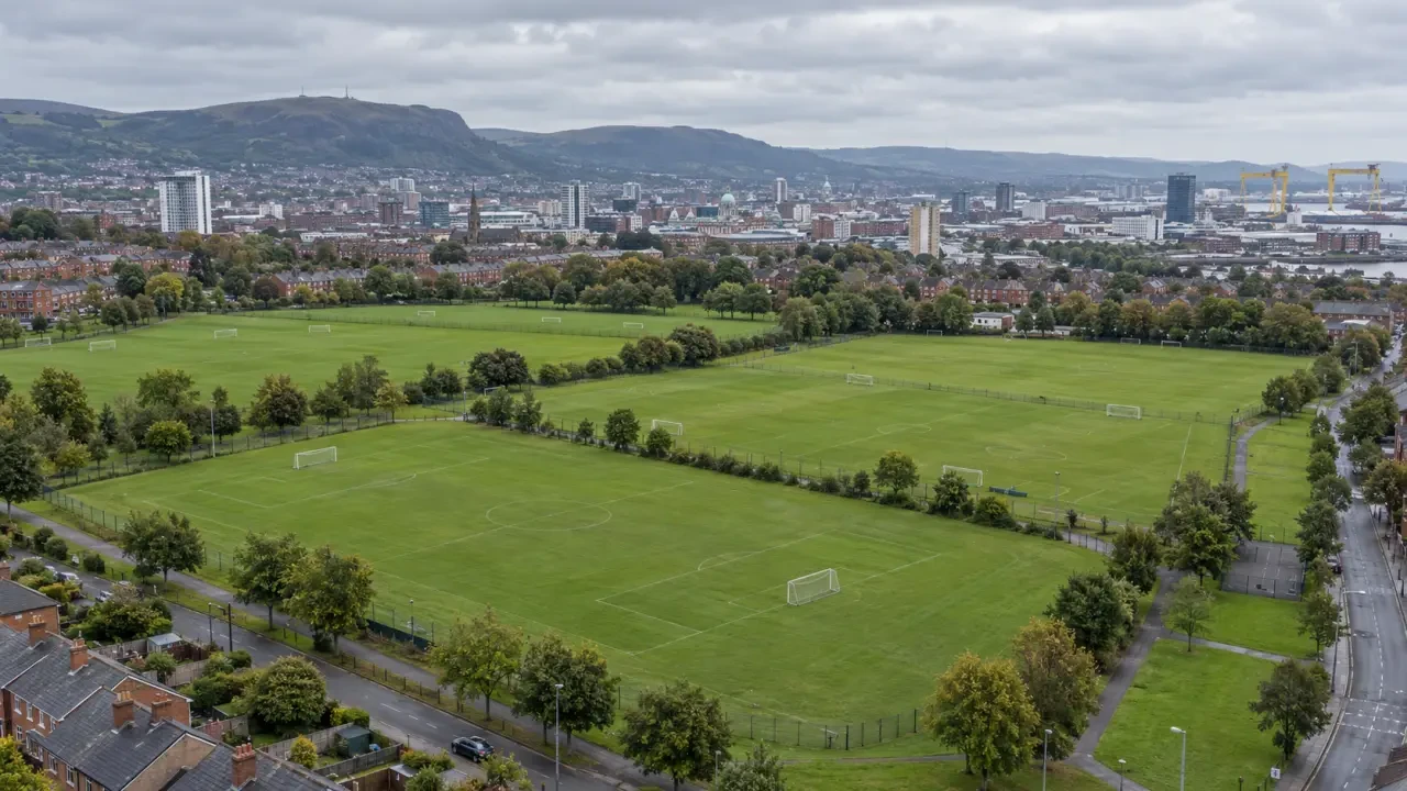 Boucher Road Playing Fields Belfast showing the outdoor sports grounds